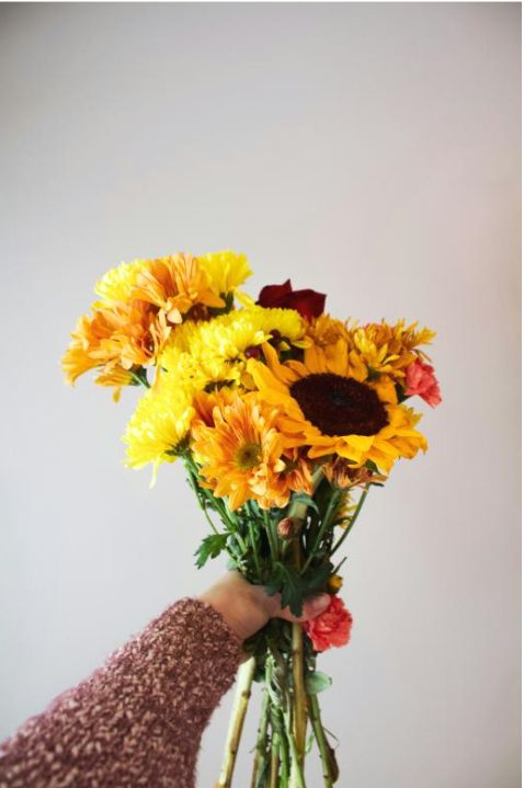 Wrapped bouquet ready for delivery